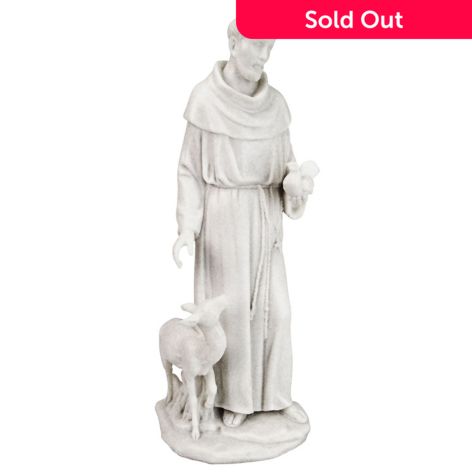 Design Toscano Saint Francis of Assisi, Patron Saint of Animals Marble  Statue 