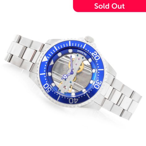 Invicta Men's 47mm Pro Diver Ghost Mechanical Skeletonized Dial Stainless  Steel Bracelet Watch