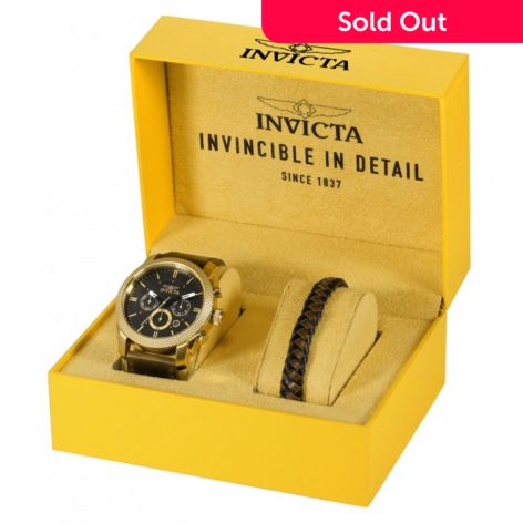 Invicta Men's 44mm Aviator Quartz Chronograph Strap Watch w/ Bracelet