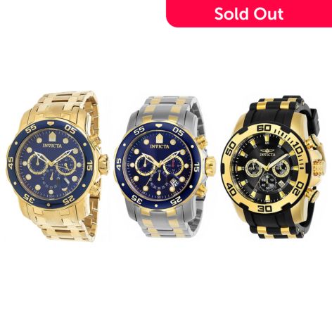 Invicta Collector's Set of 3 Diver Scuba Quartz Watches w/ 3-Slot Dive Case - ShopHQ.com